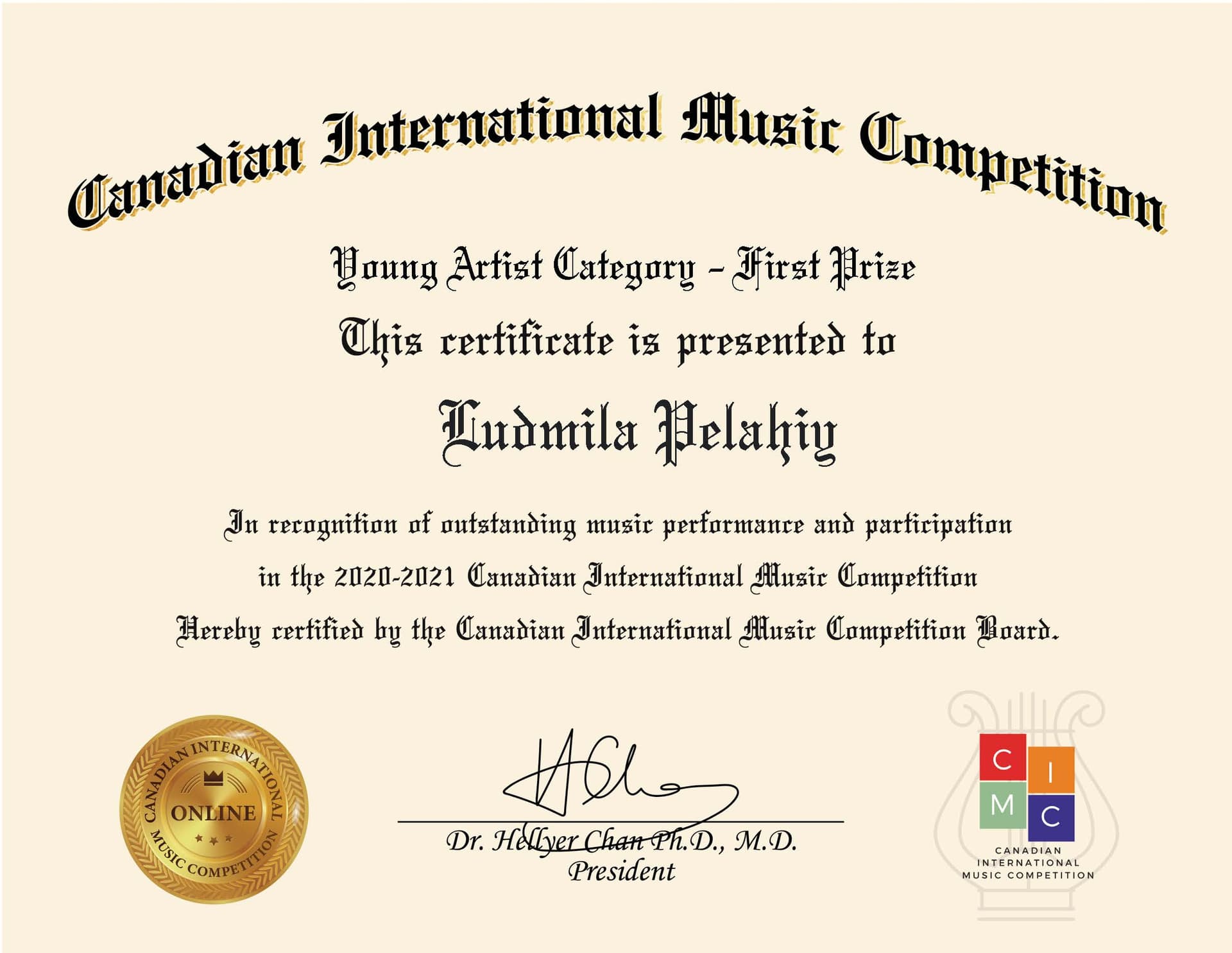 Canadian International Music Competition 2020-2021